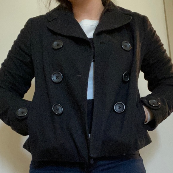 Banana Republic double breasted metal button coat - Picture 5 of 7